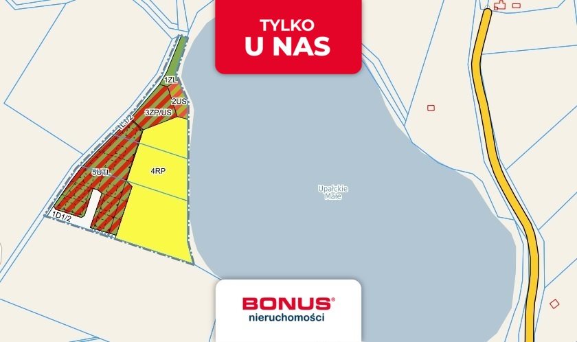 Działka 10 290 m² z linią brzegową nad Jeziorem Upałckim Kąp  10 290m2 Foto 1