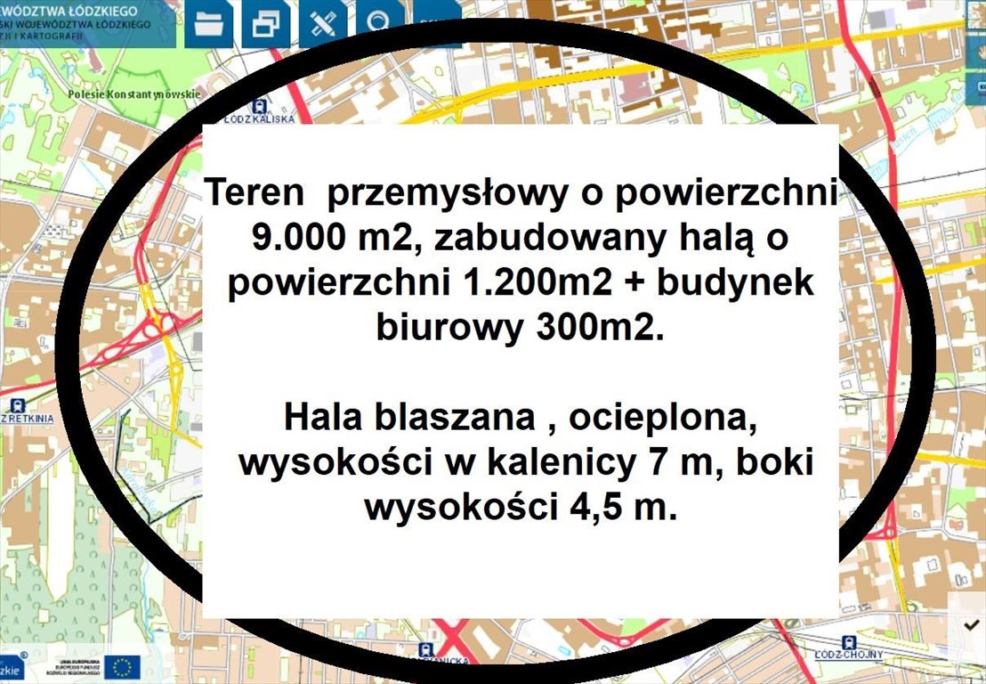 Przemysłowa działka 9000 m² z halą i biurem w Łodzi Łódź, Polesie, Nowe Sady  9 000m2 Foto 1