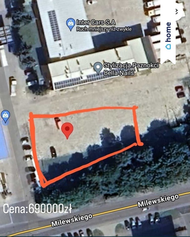 Działka budowlana 1020 m² w centrum Turku, ul. Milewskiego Turek  1 020m2 Foto 1