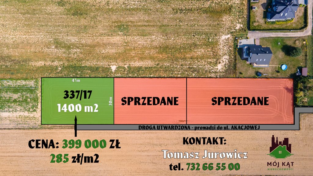 Działka budowlana na sprzedaż Jakubowice Konińskie, Akacjowa  1 400m2 Foto 1