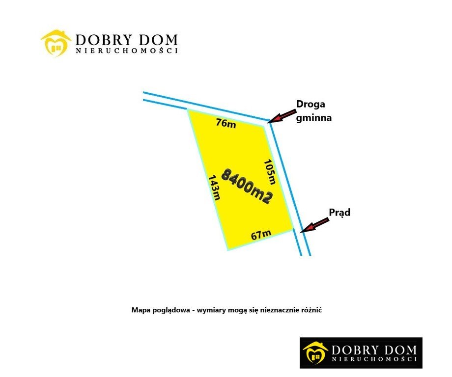 Polecam kształtną działkę 8 400 m² z mediami i dojazdem asfaltowym Chraboły  8 400m2 Foto 1