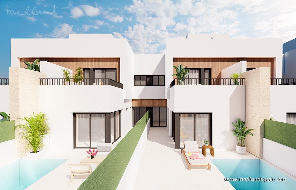 Nowoczesne domy z basenem i solarium w San Javier Hiszpania, San Javier  104m2 Foto 1