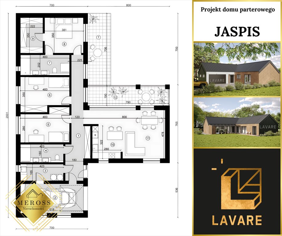 Sprzedam działkę 1042 m² z mediami i projektem domu Aleksandria Pierwsza  1 042m2 Foto 1