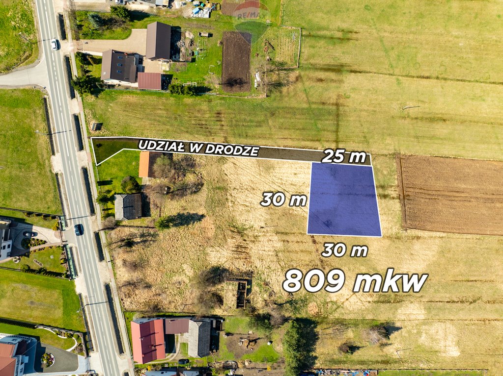 Działka budowlana 809 m2 w spokojnej okolicy z mediami Zabierzów Bocheński  809m2 Foto 1