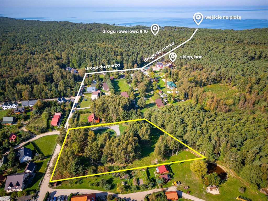 Działka nad morzem z lasem i plażą w Jarosławcu Jarosławiec, Jarosławiec, Sosnowa  500m2 Foto 1