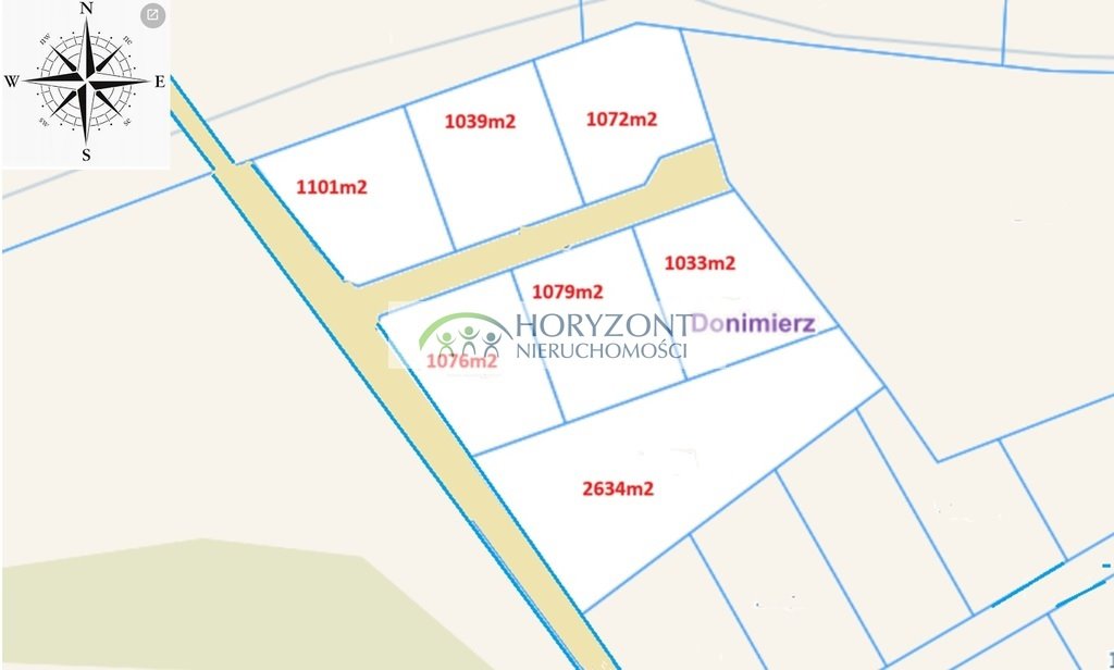 Działki pod zabudowę w Donimierzu, 1101 m2, media, blisko Gdańska Donimierz  1 101m2 Foto 1