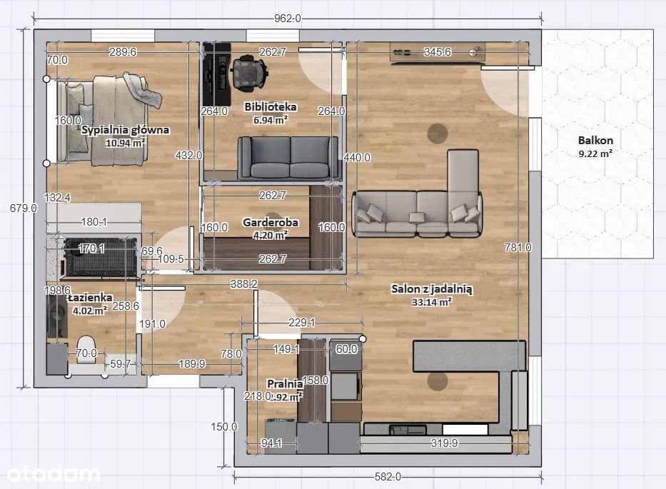 Nowe 3-pokojowe mieszkanie 62,8 m² z balkonem i miejscami garażowymi Gdańsk, Orunia Górna, Kazimierza Wielkiego  63m2 Foto 1