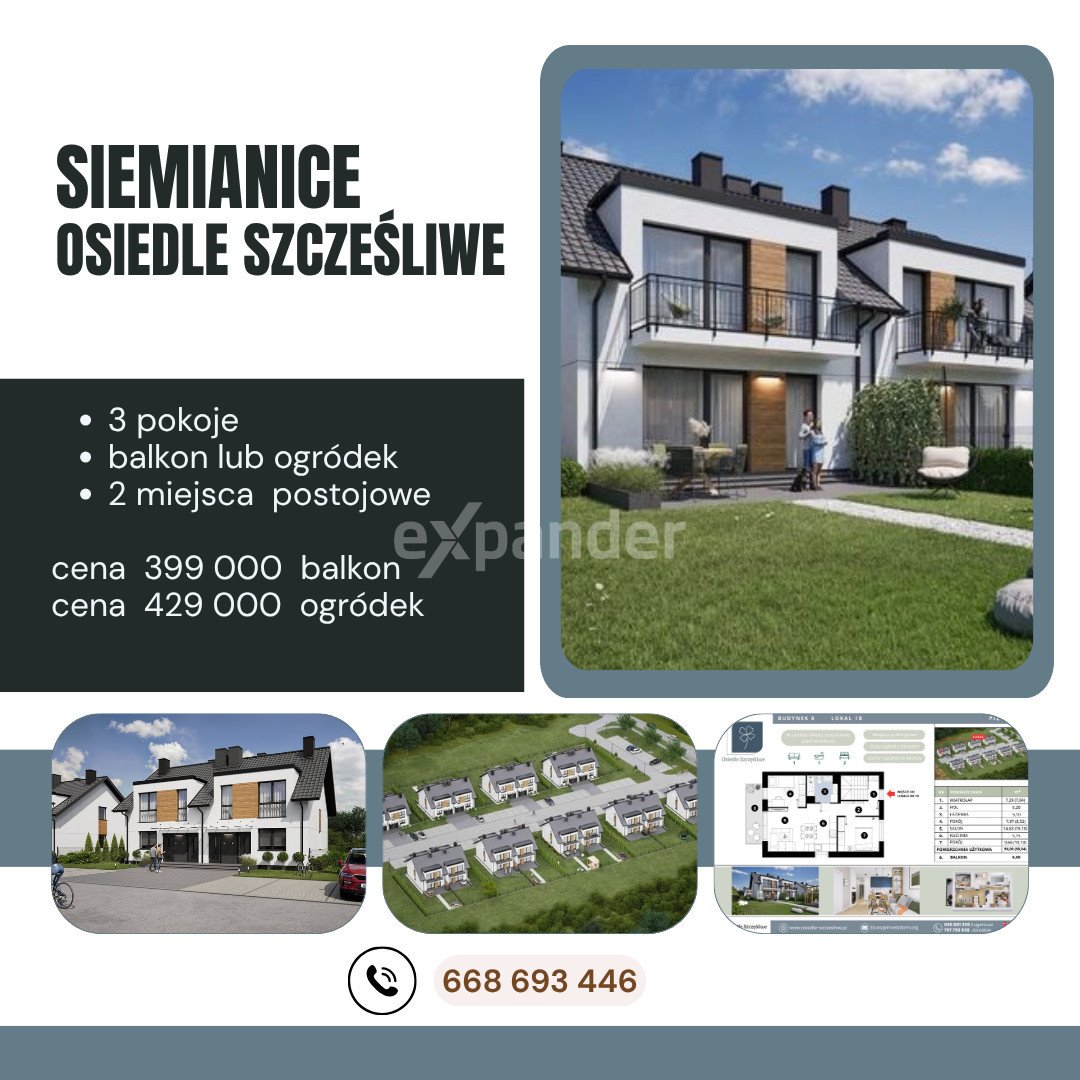 Mieszkanie trzypokojowe na sprzedaż Siemianice, Miejska  58m2 Foto 1