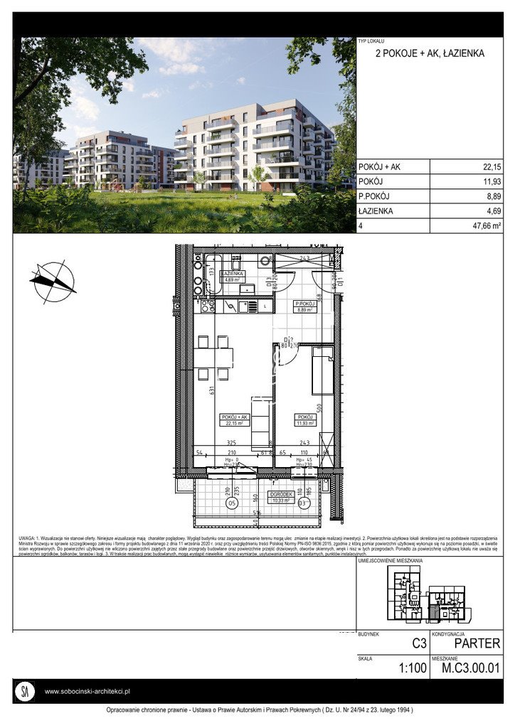 Mieszkanie trzypokojowe na sprzedaż Bydgoszcz, Fordon, Fordońska  48m2 Foto 4