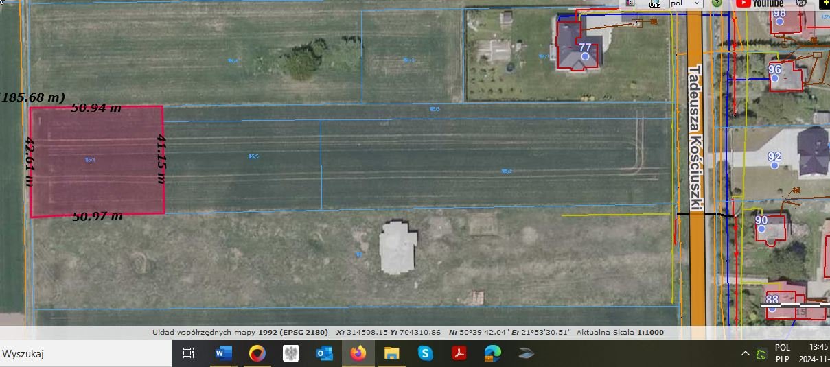 Działka pod dom z mediami, spokojna okolica, 21,33 ara Zaleszany, Kościuszki  2 133m2 Foto 1