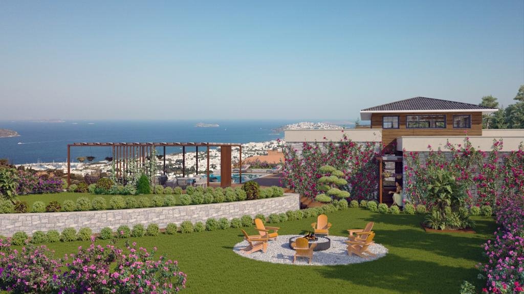 Kamienny dom z widokiem na morze i wyspę w Bodrum Turcja, Turgutreis, Turgutreis, Bodrum, Muğla  497m2 Foto 1