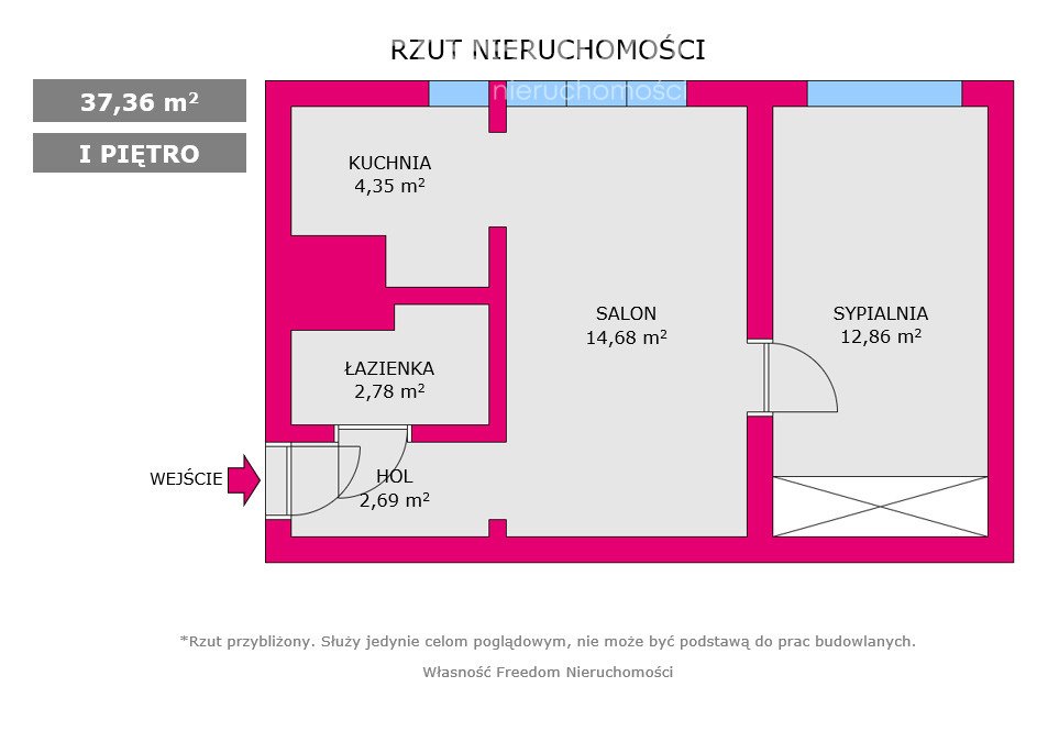 Mieszkanie dwupokojowe na sprzedaż Pszczyna, W. Jagiełły  37m2 Foto 3