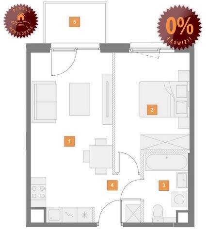 Mieszkanie 2 pokoje, Mokotów, blisko centrum, bez PCC Warszawa, Mokotów, Dolny Mokotów, Polski Walczącej  39m2 Foto 1