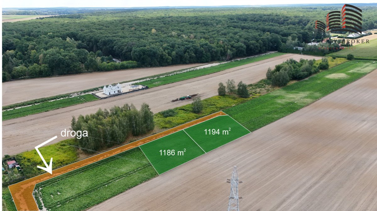 Zapraszam do zakupu działek budowlanych 1186 i 1194 m² w Kazimierzówce Kazimierzówka  1 186m2 Foto 1