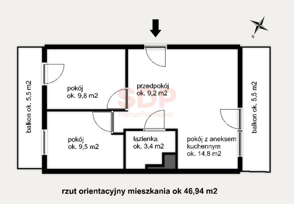 Mieszkanie trzypokojowe na sprzedaż Wrocław, Śródmieście, Śródmieście, Mieszczańska  47m2 Foto 6