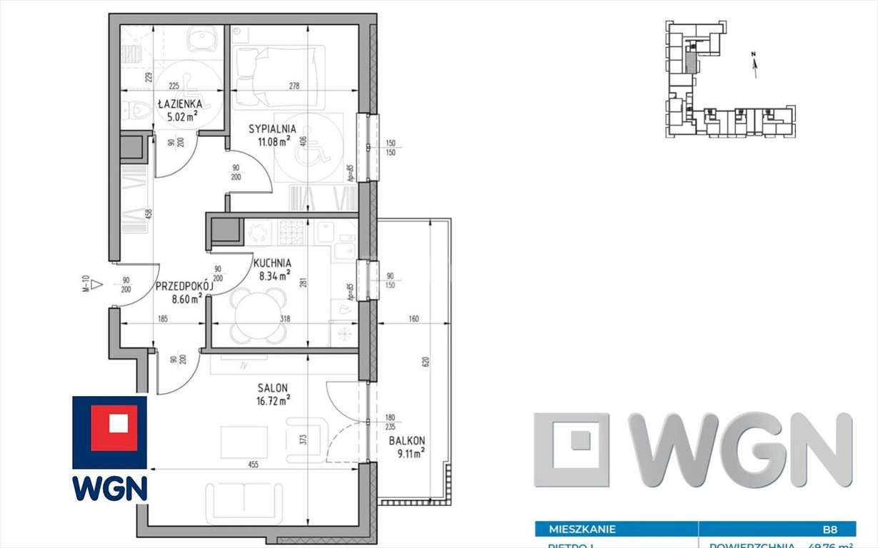 Polecam nowoczesne 2-pokojowe mieszkanie 49,76 m² z oddzielną kuchnią w Lublinie Lublin, Wrotków, Wrotków  50m2 Foto 1