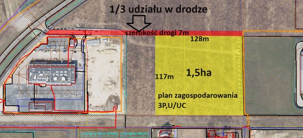 Działka przemysłowa 1,5ha w Rzeszowie z mediami i dojazdem Rzeszów, Ludwika Chmury  15 000m2 Foto 1