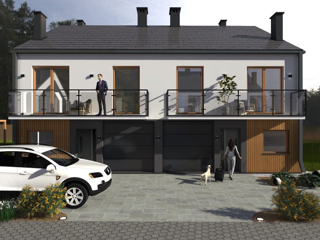 Nowoczesny dom bliźniak z garażem i ogrodem, 123 m² Głogów Małopolski, Partyzantów  123m2 Foto 1
