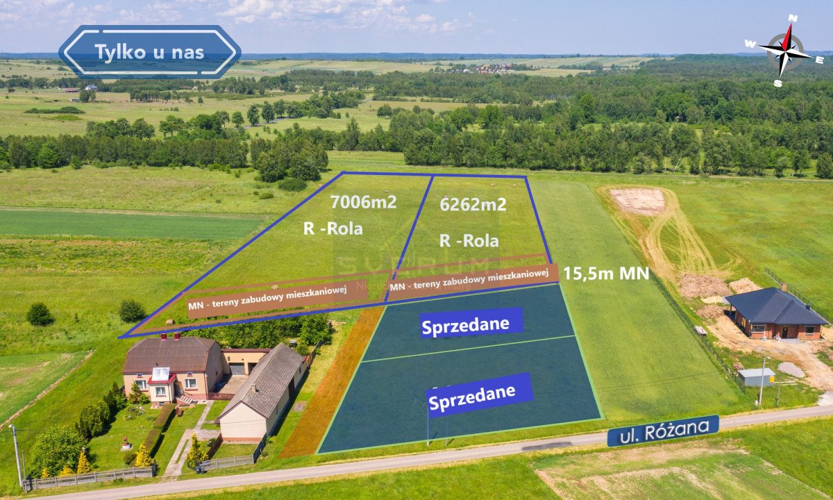 Działka budowlana na sprzedaż Pustkowie Lgockie, Różana  7 006m2 Foto 3