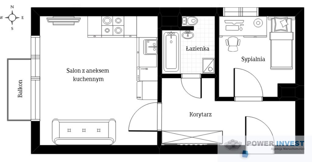 Mieszkanie dwupokojowe na sprzedaż Kraków, Czyżyny, Czyżyny, os. 2 Pułku Lotniczego  37m2 Foto 2