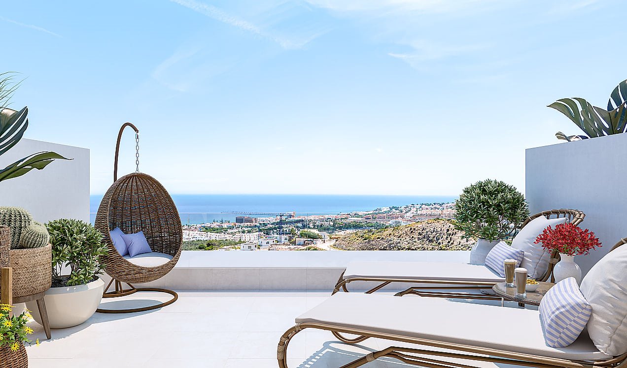 Nowoczesny dom szeregowy z widokiem na morze w La Cala Hiszpania, La Cala de Mijas, La Cala de Mijas, Mijas, Málaga  170m2 Foto 1