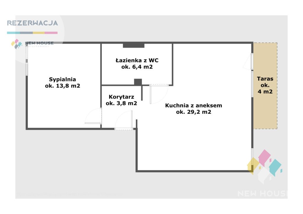 Mieszkanie dwupokojowe na sprzedaż Biskupiec  53m2 Foto 9