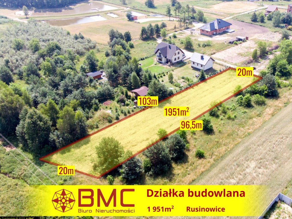 Działka budowlana na sprzedaż Rusinowice, Brzozowa  1 951m2 Foto 1