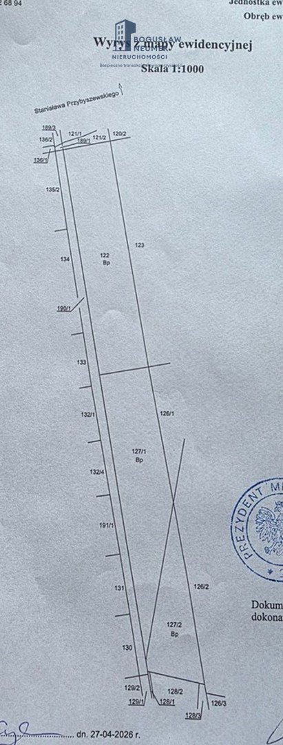 Sprzedam działkę inwestycyjną 3578 m² w Łodzi: Łódź Łódź-Widzew: Stanisława Przybyszewskiego