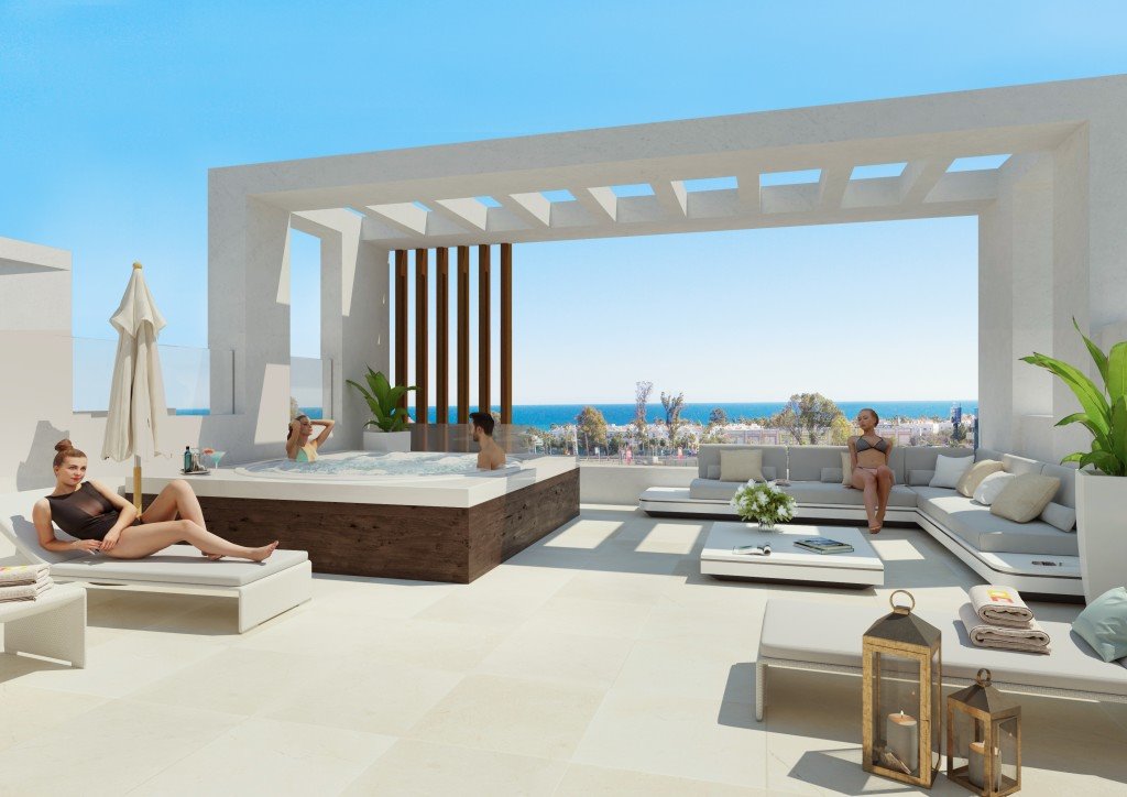 Ekskluzywne 3-pokojowe domy z panoramicznym rooftopem i spa Hiszpania, Mijas Costa, Mijas, Mijas Costa  204m2 Foto 1