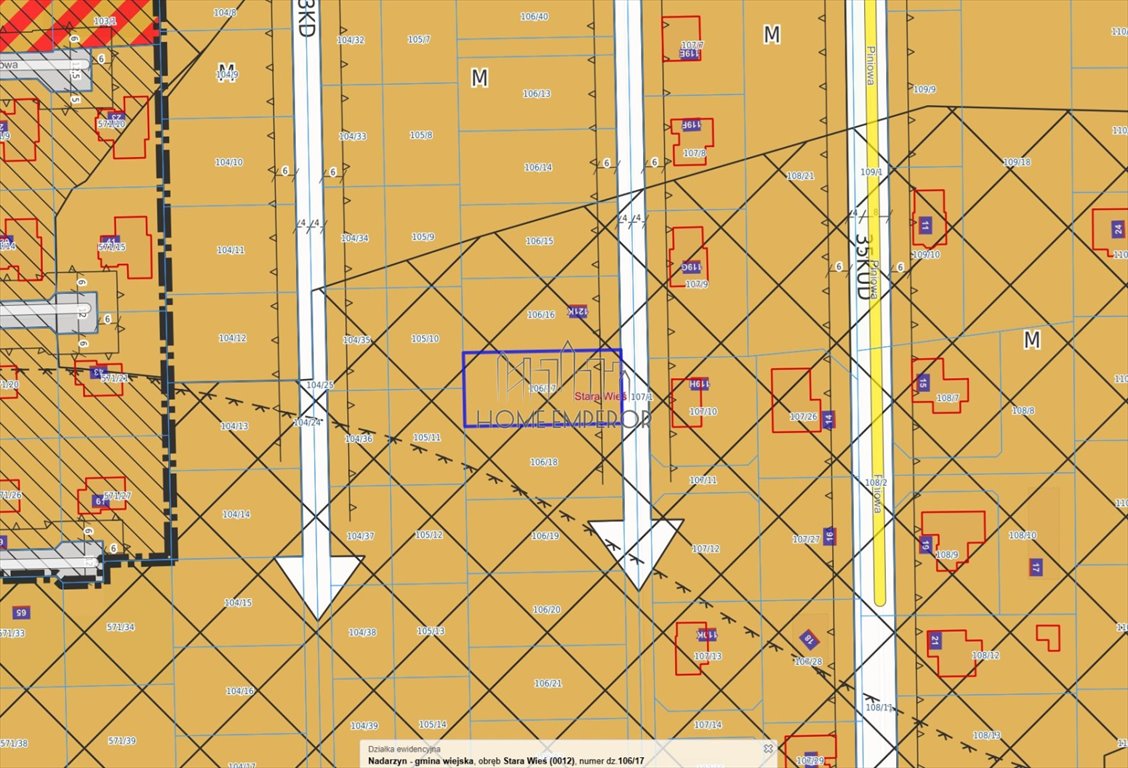 Działka 1000 m² pod zabudowę jednorodzinną (media przy granicy) Stara Wieś, Grodziska  1 000m2 Foto 1