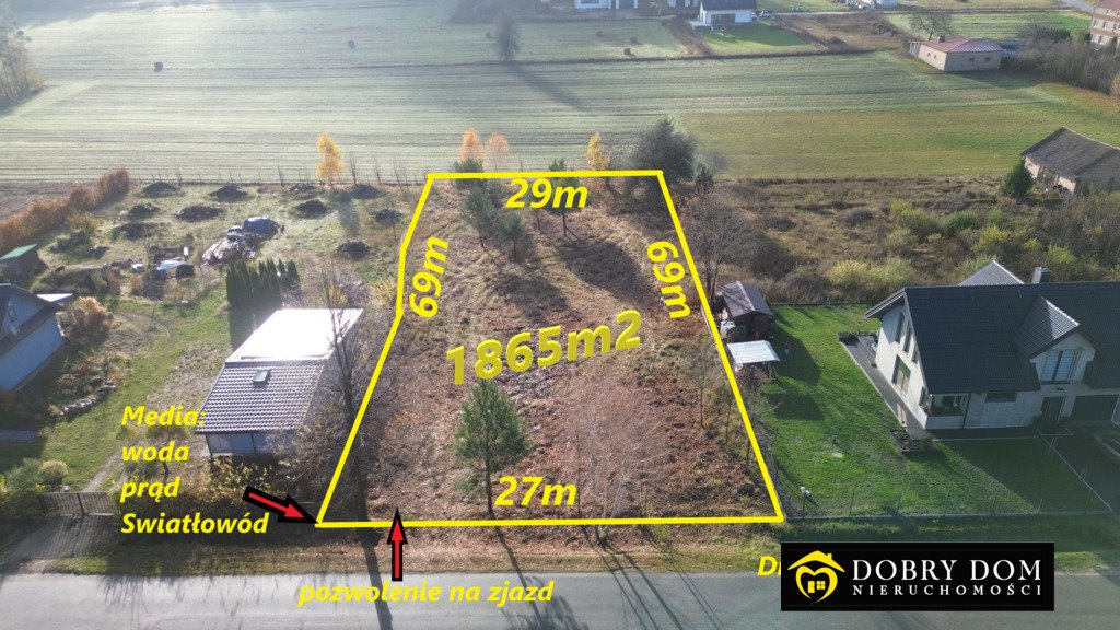 Polecam działkę 1865 m² pod dom w cichej okolicy z mediami i lasem Obrubniki  1 865m2 Foto 1