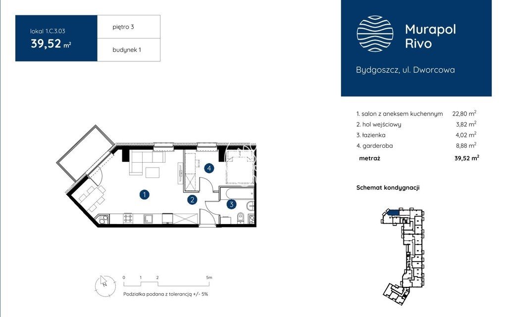 Kawalerka na sprzedaż Bydgoszcz, Centrum, Dworcowa  40m2 Foto 4