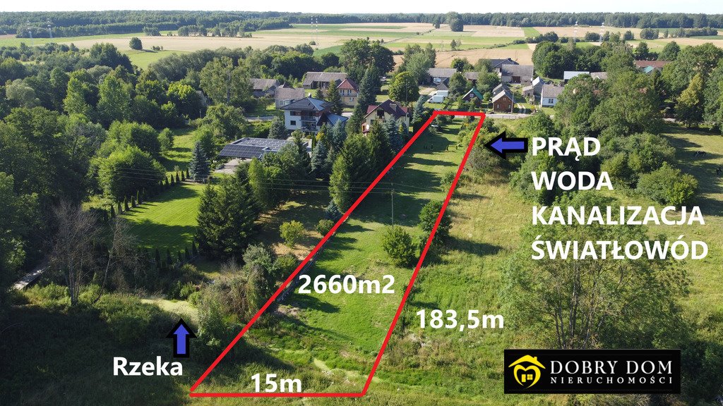 Działka 2660 m² z rzeczką, media, WZ – Twój azyl! Pomigacze  2 660m2 Foto 1