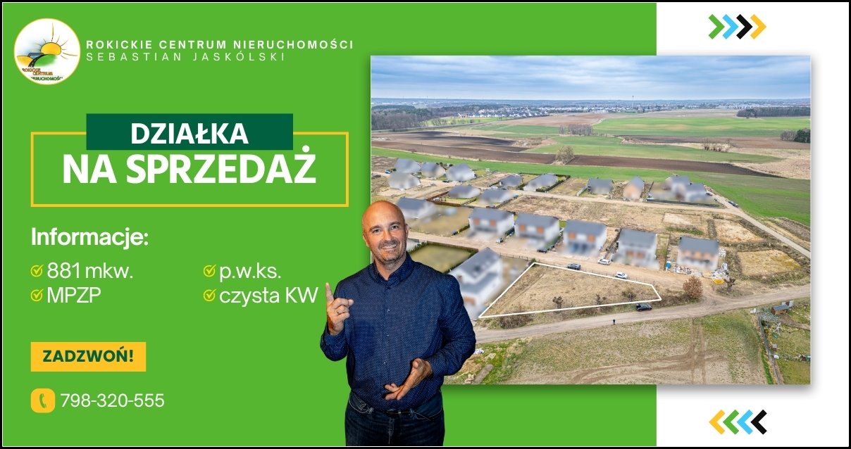 Działka 881 m2 z MPZP, blisko Poznania, z możliwością budowy domu Napachanie, Aktorska  881m2 Foto 1