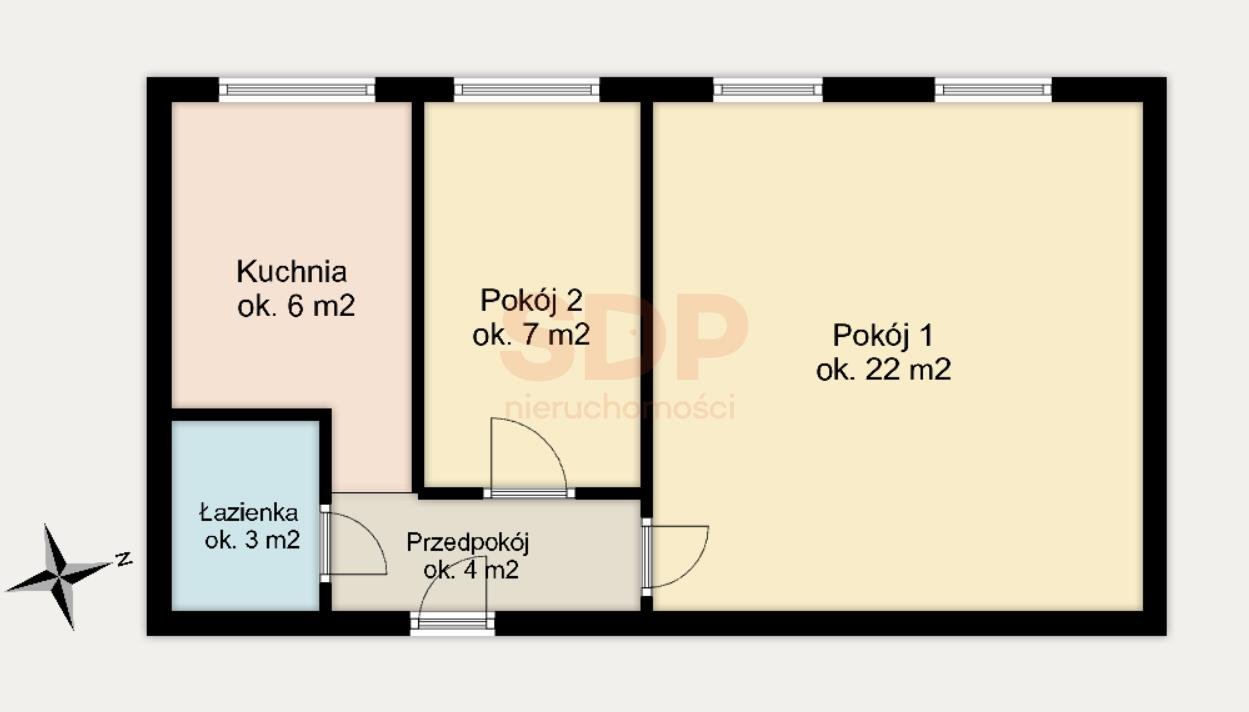 Mieszkanie dwupokojowe na sprzedaż Wrocław, Stare Miasto, Stare Miasto, Kotlarska  42m2 Foto 3