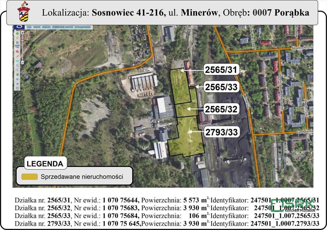 Inwestycyjna działka 13 593 m² w Sosnowcu - blisko komunikacji Sosnowiec, Porąbka, Minerów  19 870m2 Foto 1