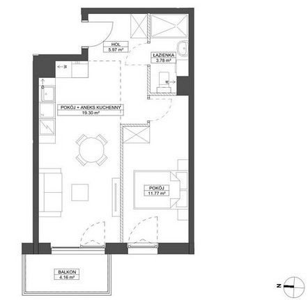 Przestronne 2-pokojowe mieszkanie z ogródkiem w Gdyni Gdynia, Wielki Kack, Bieszczadzka  41m2 Foto 1