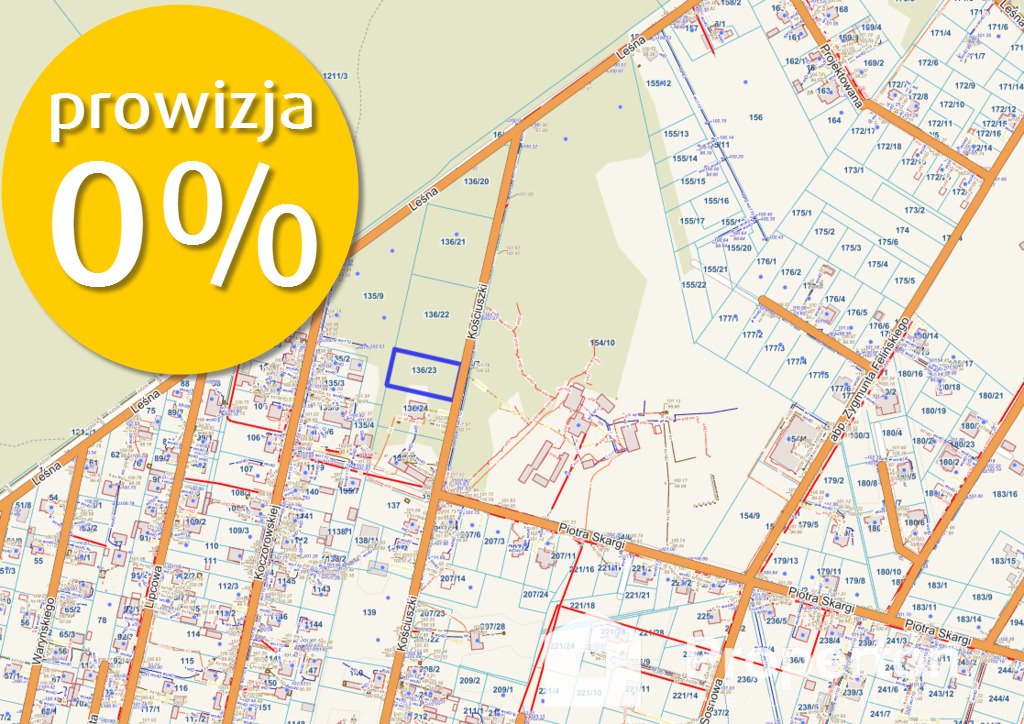 Działka budowlana na sprzedaż Ostrówek, Kościuszki  1 841m2 Foto 1