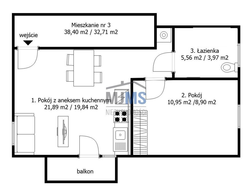 Mieszkanie dwupokojowe na sprzedaż Swarzewo, Różana  33m2 Foto 8