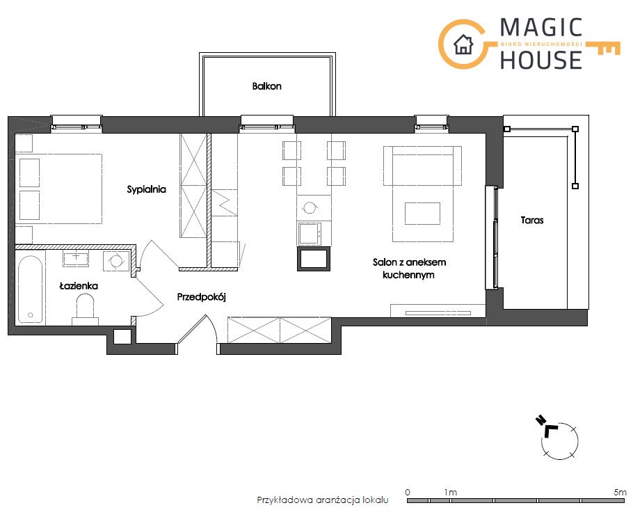 Mieszkanie dwupokojowe na sprzedaż Puck, Pogodna  48m2 Foto 1