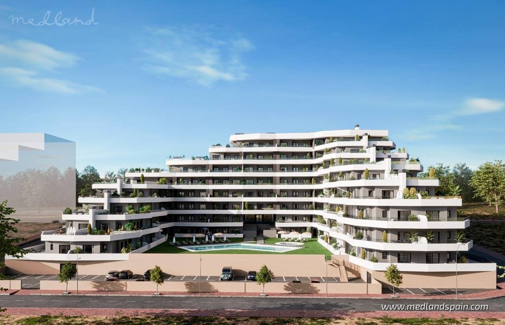 Nowoczesne apartamenty z dużymi tarasami w San Miguel de Salinas Hiszpania, Alicante  65m2 Foto 1