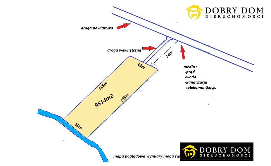 Sprzedam działkę 9514 m² z dostępem do rzeki i mediami Czaplino  9 514m2 Foto 1
