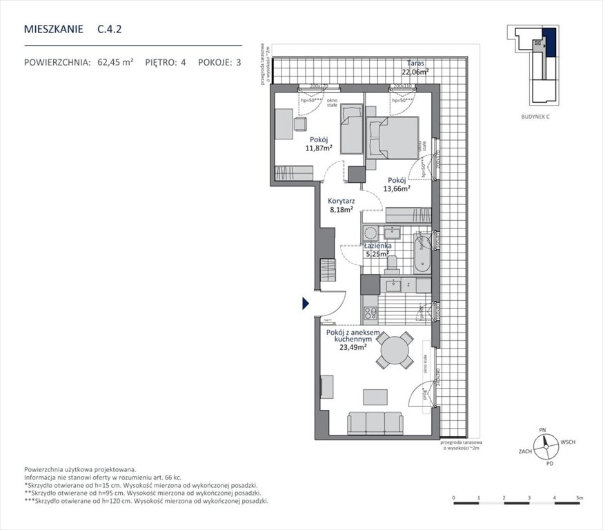 Mieszkanie 62 m² w Gdańsku Morena - blisko natury Gdańsk, Morena  62m2 Foto 1