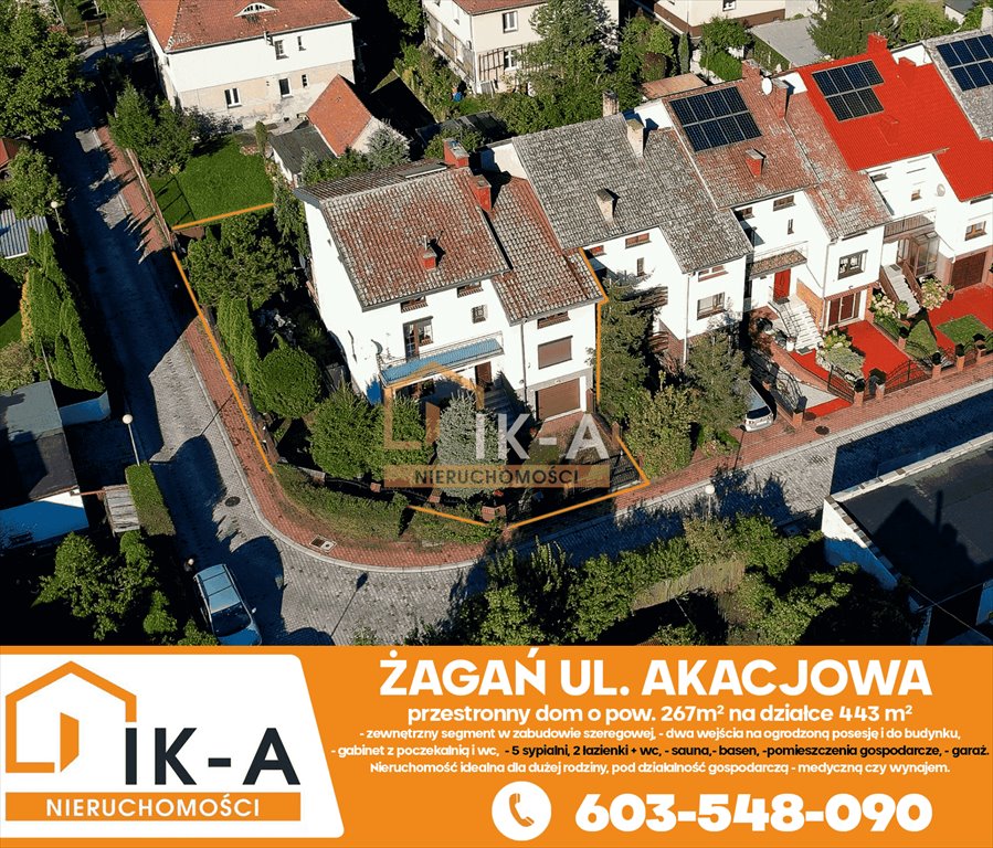 Przestronny dom z 6 pokojami, działalnością i garażem Żagań, Żagań, Akacjowa  267m2 Foto 1