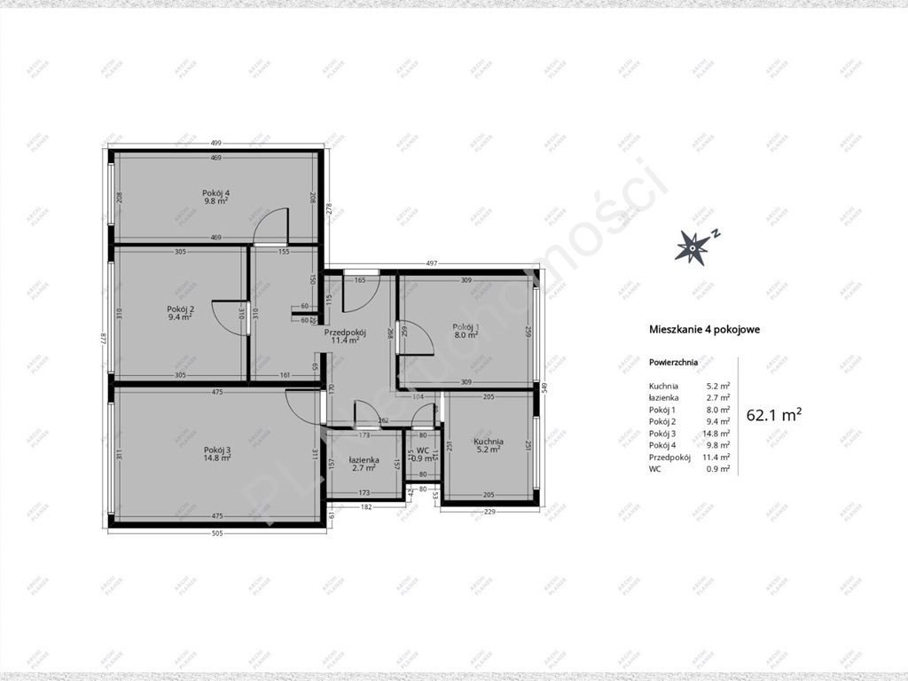 Mieszkanie czteropokojowe  na sprzedaż Ożarów Mazowiecki  62m2 Foto 3