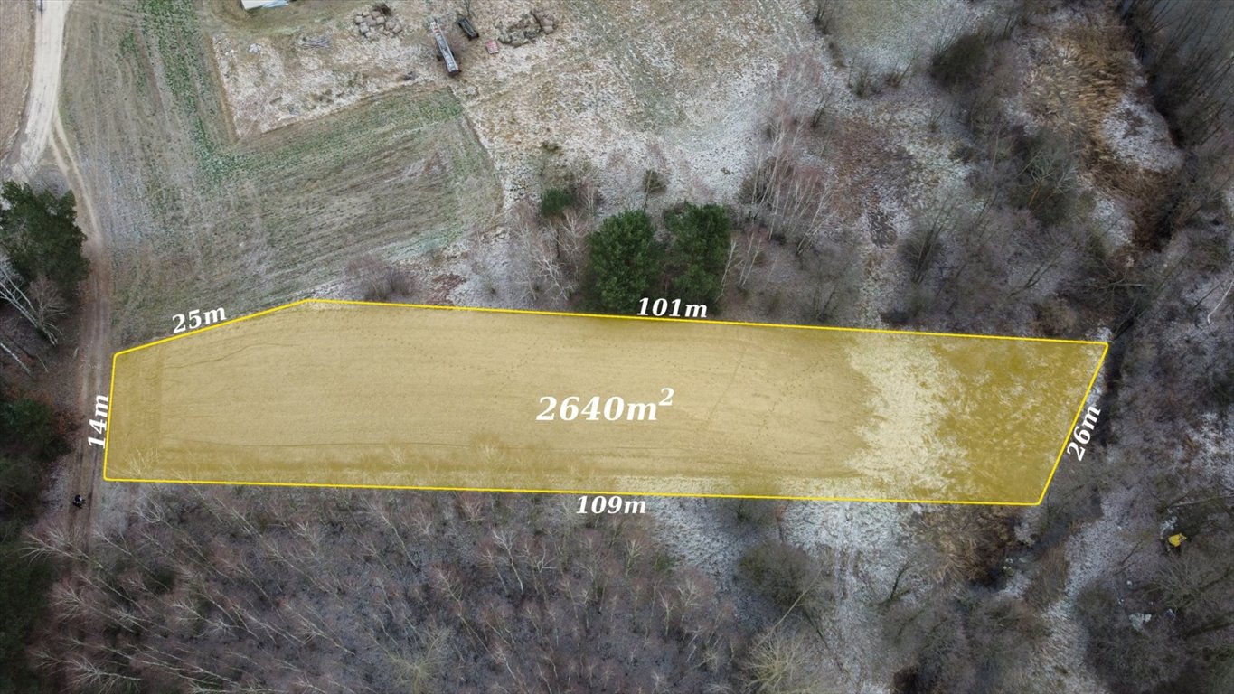 Działka rolna 2640 m² z mediami, idealna pod dom letniskowy Radziwie  2 640m2 Foto 1