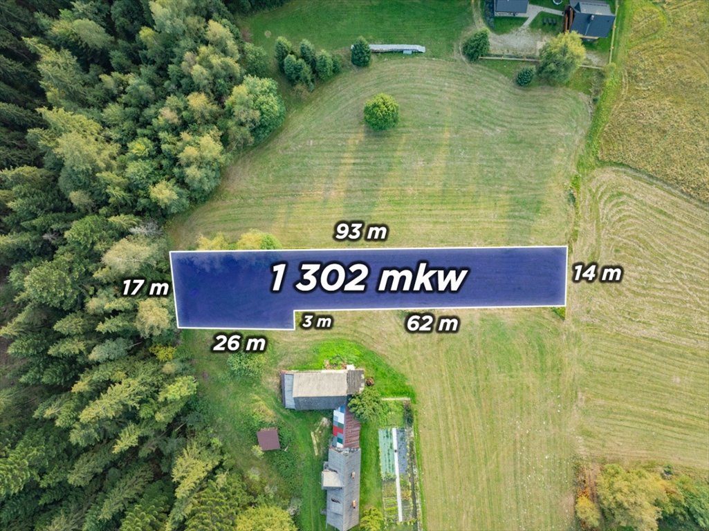 Polecam działkę 1302 m² pod dom w spokojnej okolicy Nowego Targu Nowy Targ, Osiedle Szuflów  130 200m2 Foto 1
