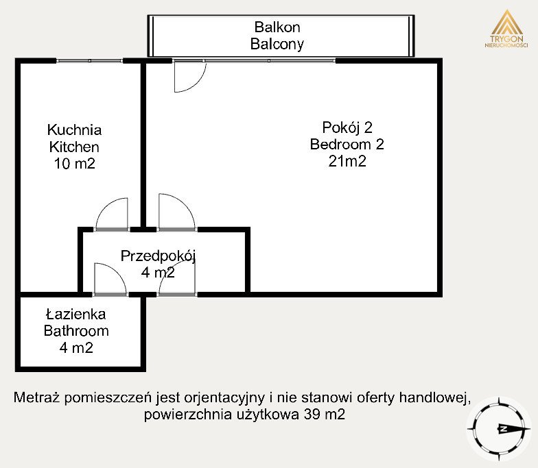 Kawalerka na sprzedaż Gdańsk, Orunia Górna, Strzelców Karpackich  39m2 Foto 9