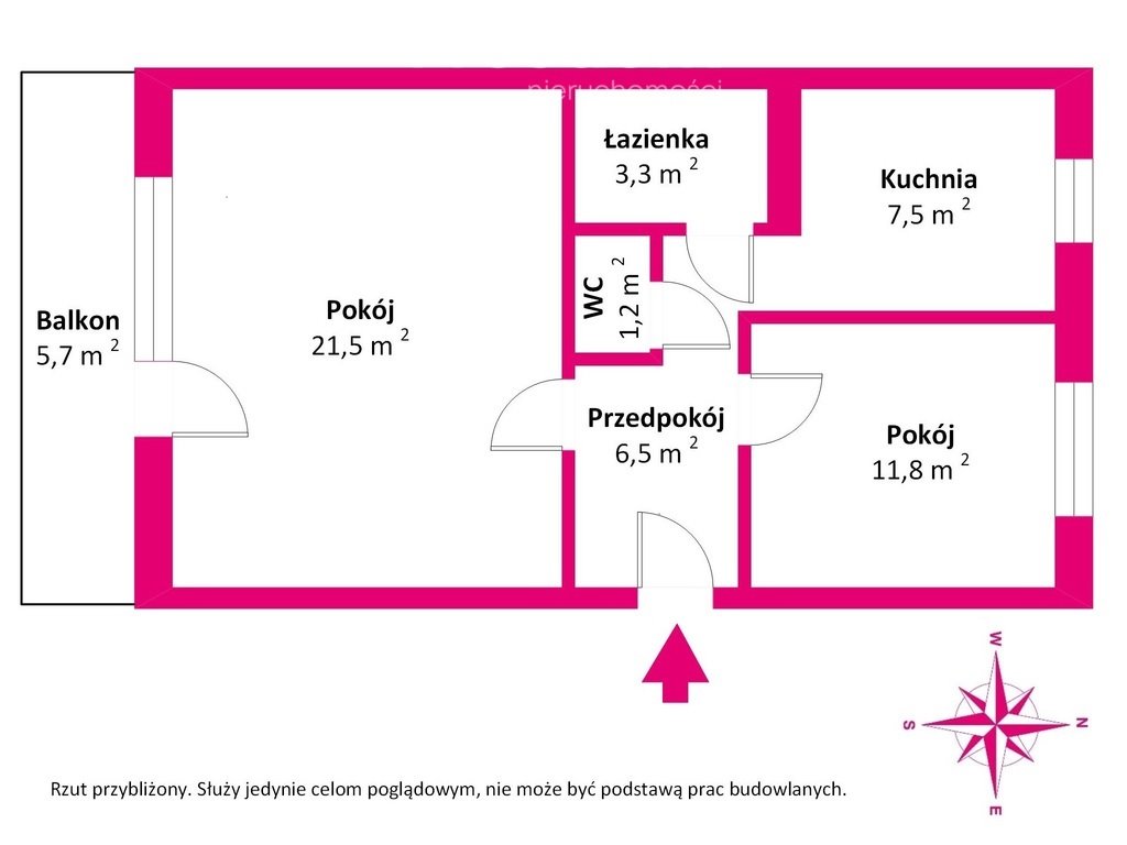 Mieszkanie dwupokojowe na sprzedaż Biała Podlaska, Królowej Jadwigi  52m2 Foto 2