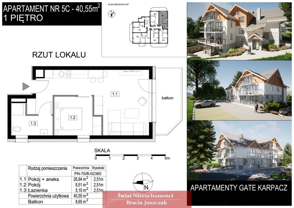 Mieszkanie dwupokojowe na sprzedaż Miłków  41m2 Foto 1